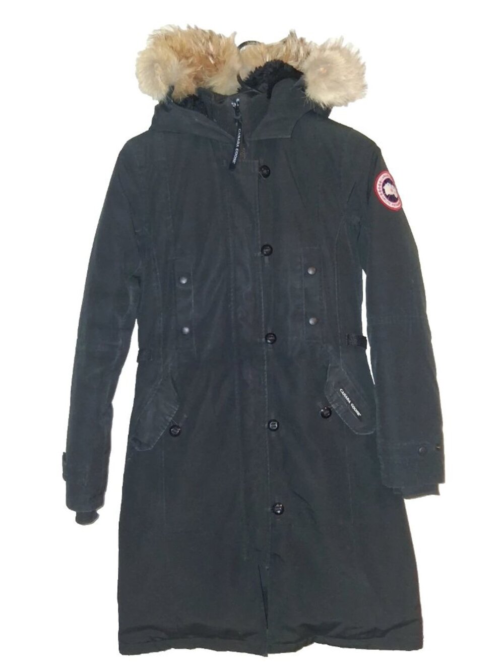 Canada Goose Kensington Parka Women's Black XXS Down Coat Real Coyote Fur Hooded